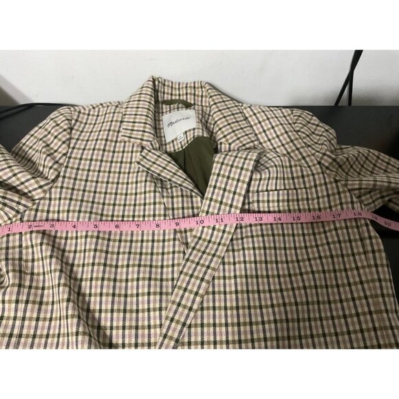 MADEWELL Dorset Oversized Double Breasted Plaid Blazer Preppy Clueless XS - Picture 11 of 14